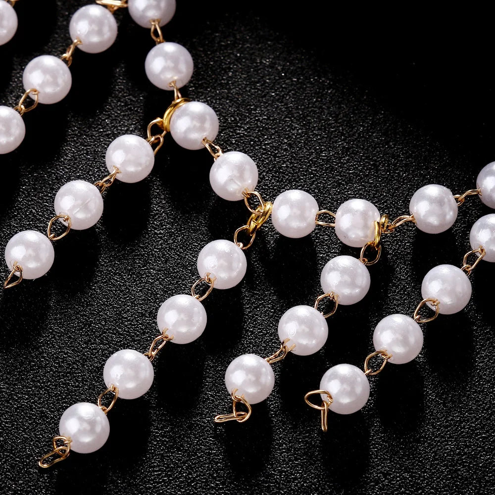 Pearl Fringe Headpiece Crystal Cap  Roaring 20s Great Gatsby Tassel Hair Accessories