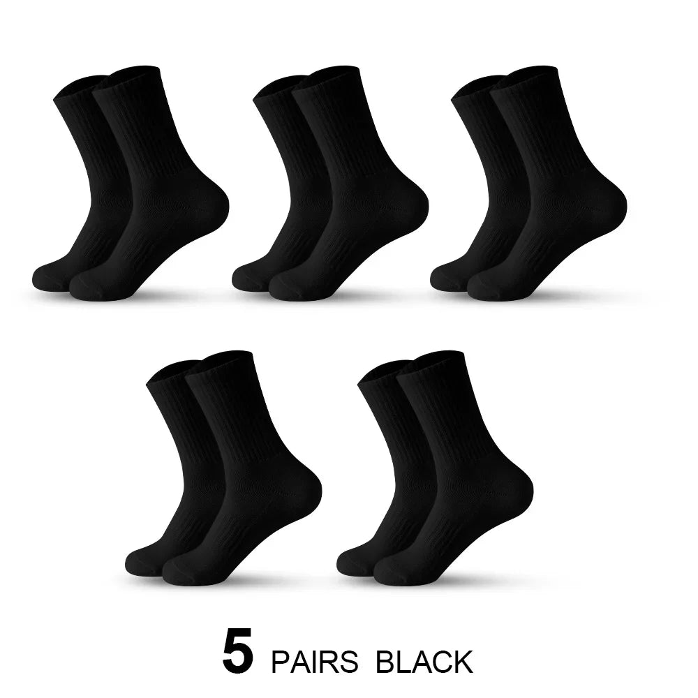 5Pairs Brand Men Cotton New Style White Socks Men Soft Breathable Sports Long socks Summer Winter for Male Socks Plus Size