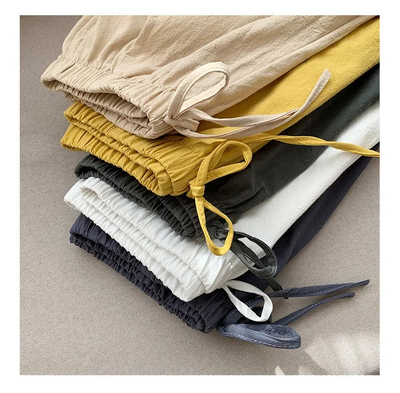 Casual Linen Shorts Women Gym Workout Shorts Cotton Short Pants High Waisted  Ladies Short