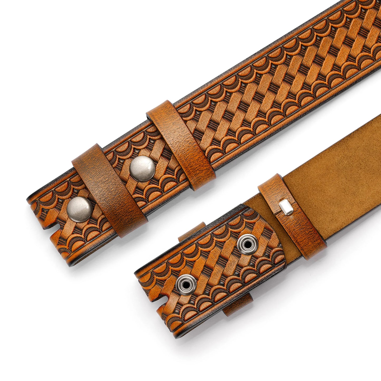 Western Cowboy Belts WITH OUT Buckle Classic Genuine Leather No Buckle Cowboy Belt Full Grain Leather Belt