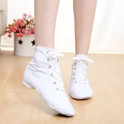 Soft Canvas Sports Shoes Lace Up Dancing Boots