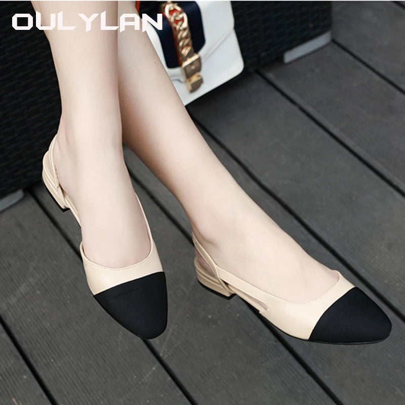 Fashion Sandals Sandals High Heels Shoes Two-tone Splicing Classic Work Sandals Shoe