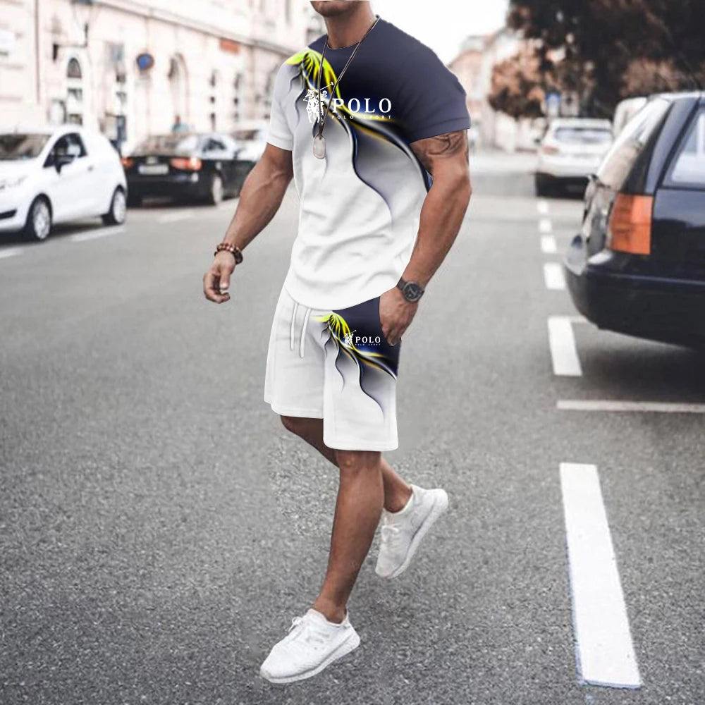 Summer Men's Casual Suit Street Fashion Loose and Comfortable T-Shirt Outdoor Sports Running Shorts Novel