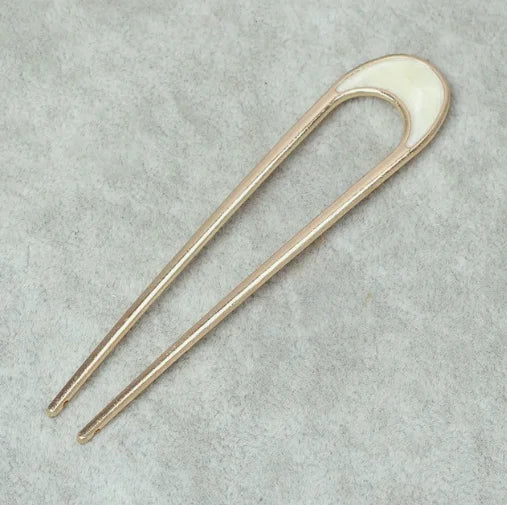Pearl Hairpins U-shaped Metal Shell Hair Clip Pins Women Girls Hair Sticks Bun Maker Hair Styling Accessories Gifts