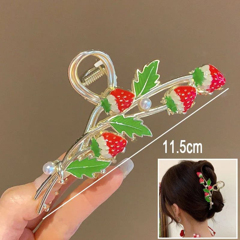 Flower Hair Claw Clip Ponytail Grab Hair Clips Shark Clip Woman Hairpins For Girl Hair Accessories Headdress
