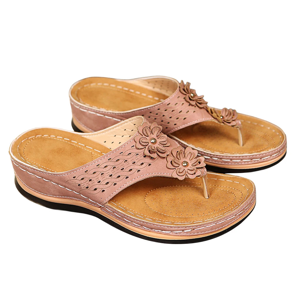 Slip-On Flip Flops Comfortable Casual Beach Sandals with Arch Support
