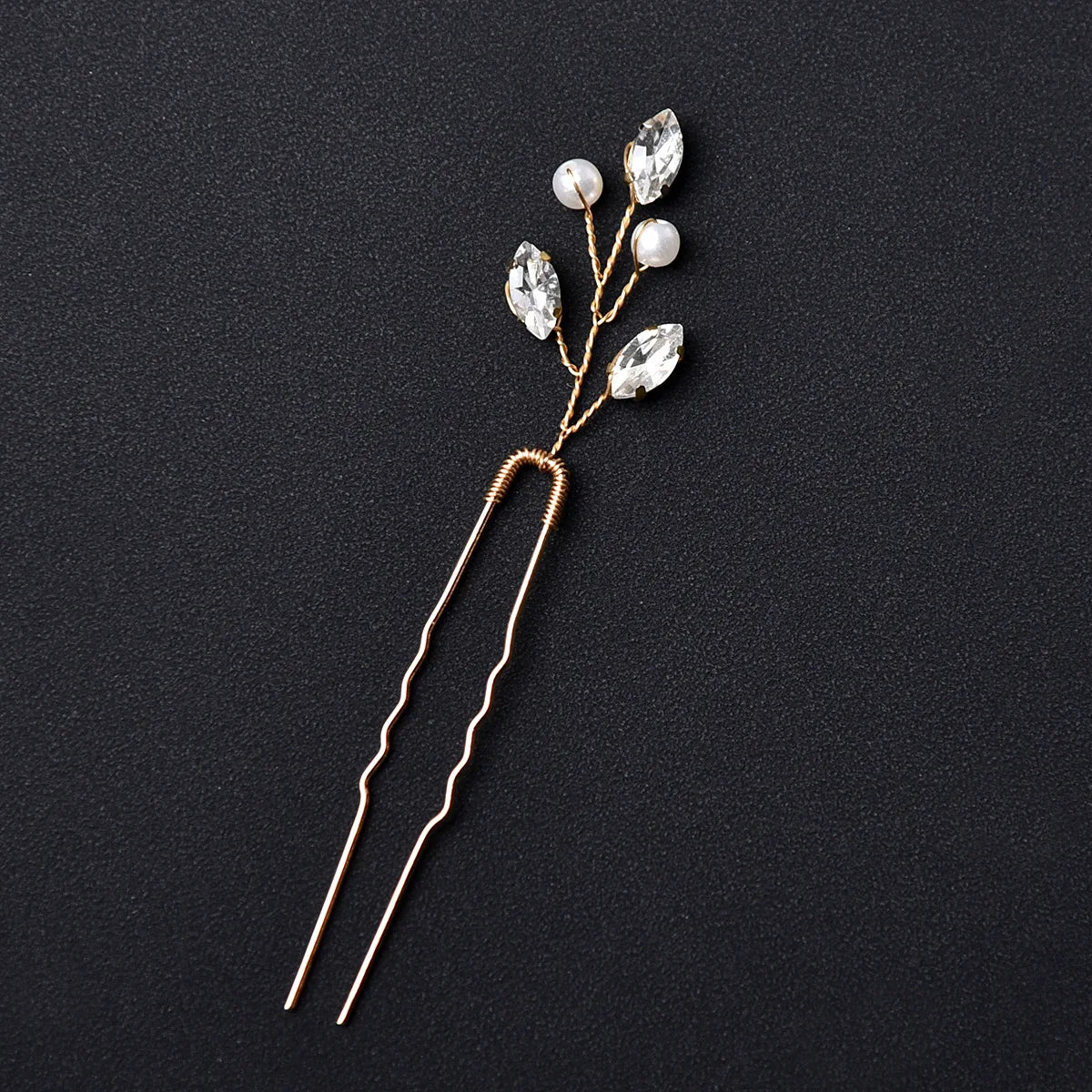 6Pcs Hairpins Headpiece Golden And Silvery Pearl Hair Comb Rhinestone Crystal Hair Accessories