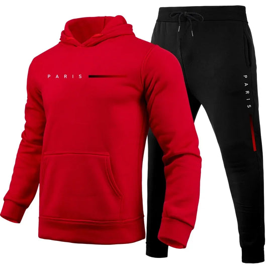 High Quality Men's Home Outdoor Comfortable Warm Sportswear Male Casual Tracksuit 2pcs Set Urban Fashion Hoodies and Sweatpants
