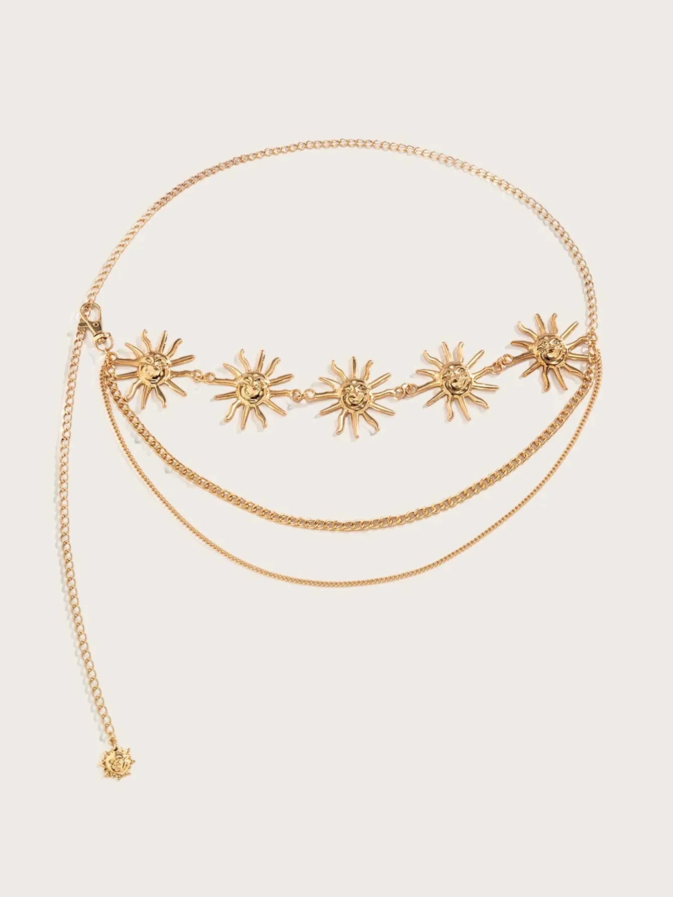 Tassel Waist Gold Chain Belt Accessory  Metal Sun  Moon Belts For Women High Quality Luxury Waistband