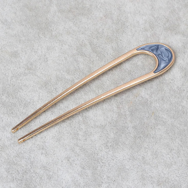 Pearl Hairpins U-shaped Metal Shell Hair Clip Pins Women Girls Hair Sticks Bun Maker Hair Styling Accessories Gifts
