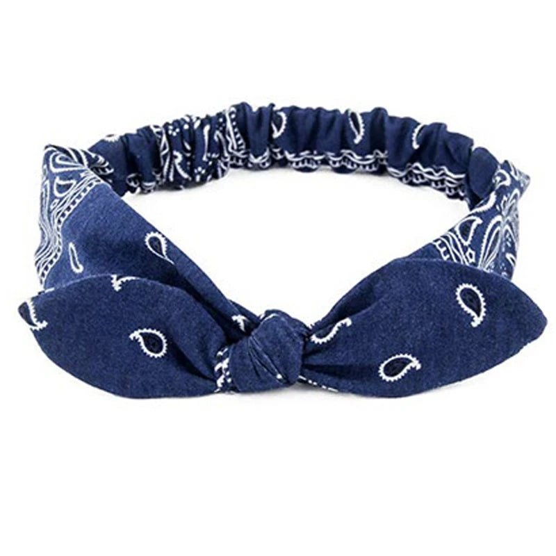 Boho Women Soft Solid Print Headbands Vintage Cross Knot Elastic Hairbands Turban Bandanas Hair Bands Hair Accessories