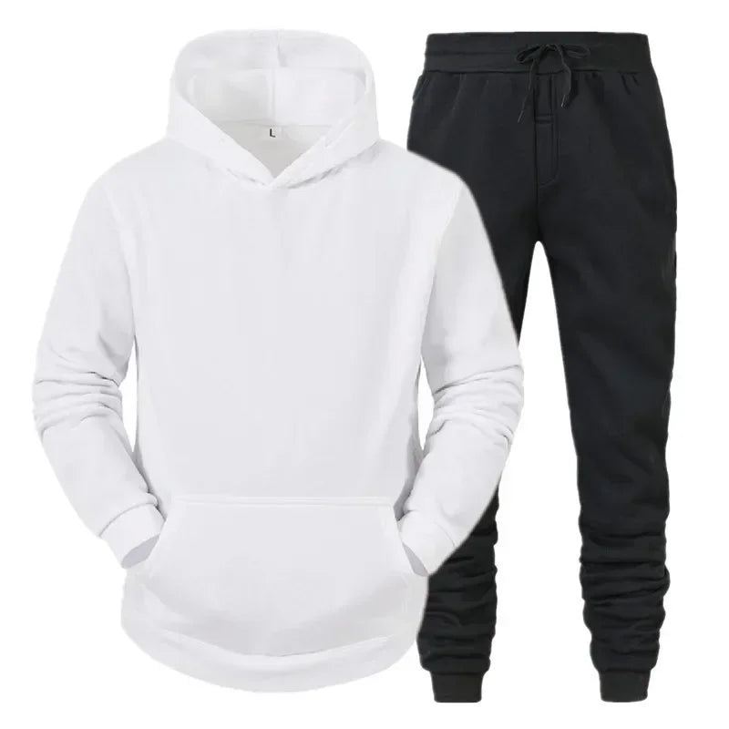 Basic Men/Women 2Pcs/Sets Sweatshirt Hoodies Pants Male Gyms Fitness Tops Joggers Sportswear Tracksuits