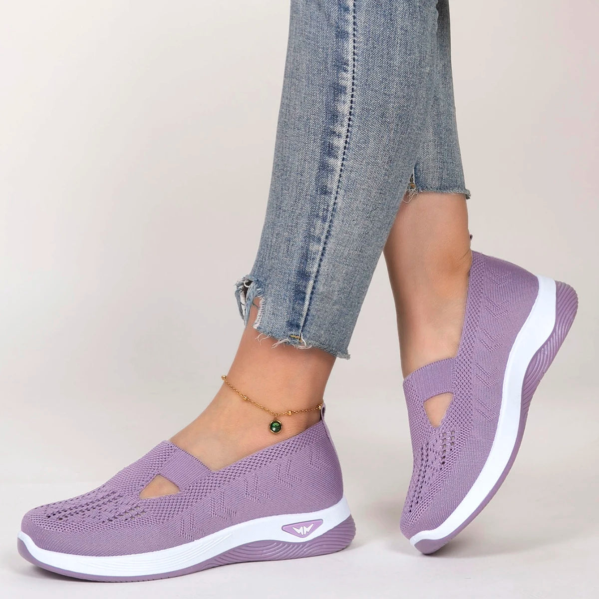 Women's sports shoes, fashionable, breathable, lightweight, non-slip, wear-resistant, casual sports shoes, flat shoes