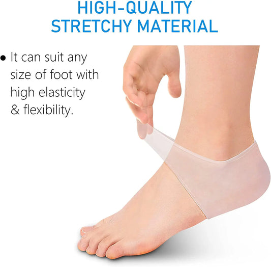 Dr. Pedi Heel Protectors Heel Cups for Heel Pain Relief Gel Heel Pads  Silicone Socks Moisturizing for Blister