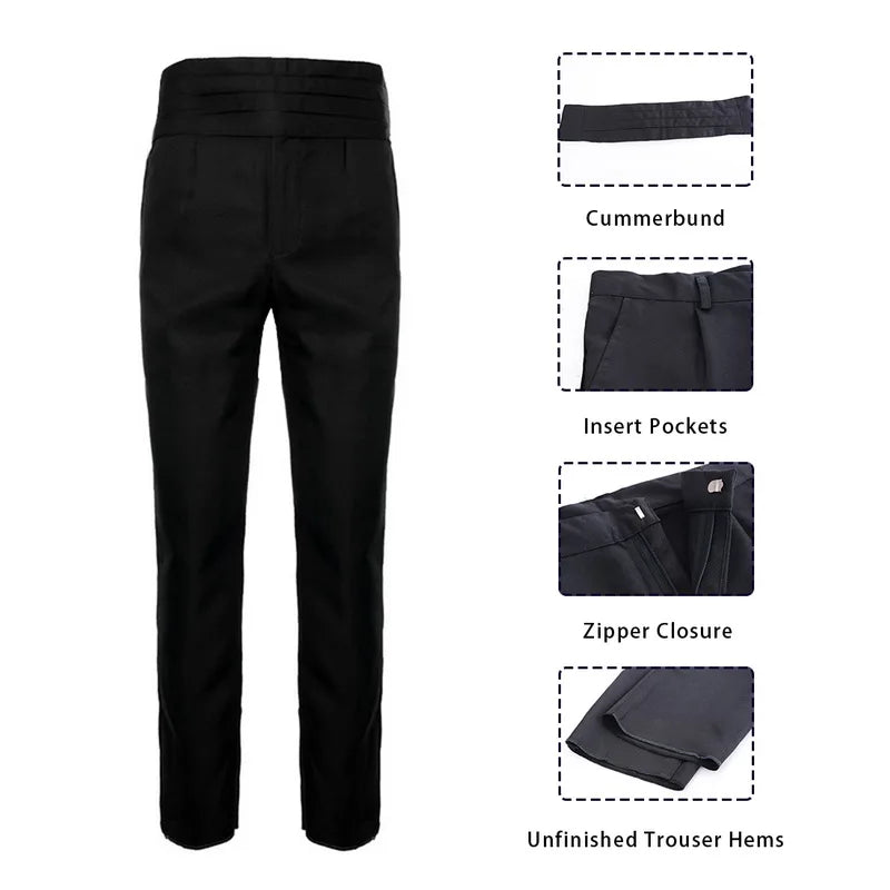 Men's Tuxedo Suits Set Classic Formal Tailcoat Tuxedo 2 Pcs Sets  Fashion Party Wedding Prom Clothing Male (Jacket+Pants)