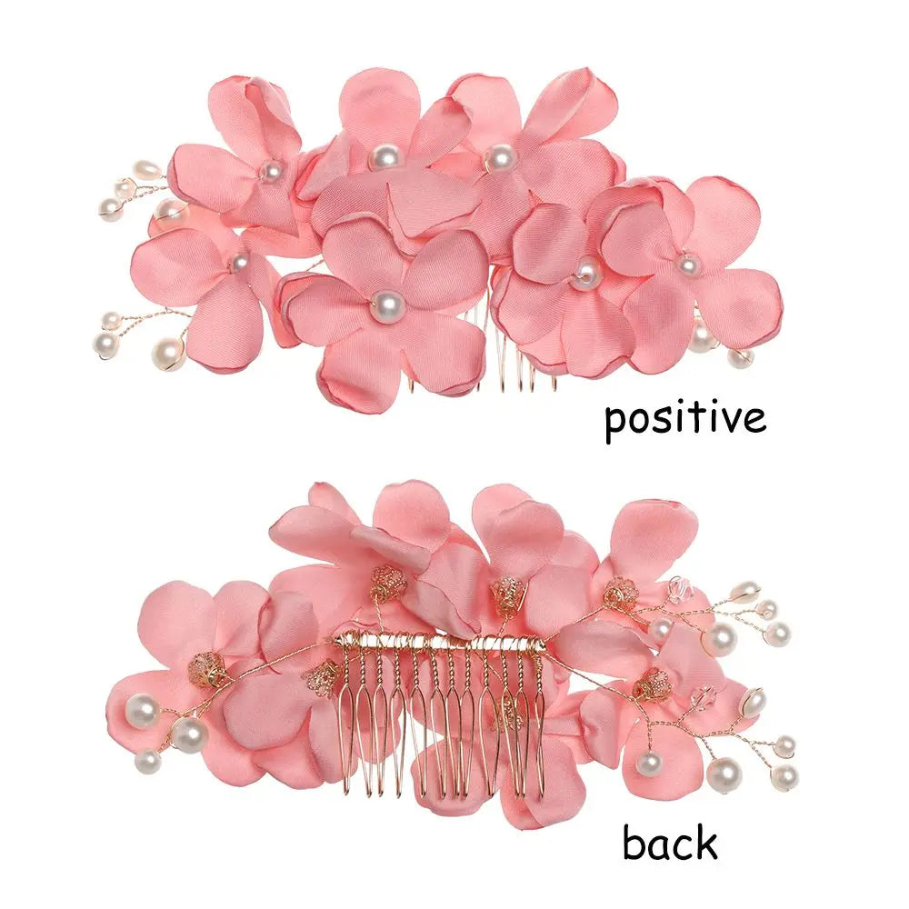 Fashion Red/Pink/Champagne Romantic Flower Hair Clip Hairpin Comb Accessories