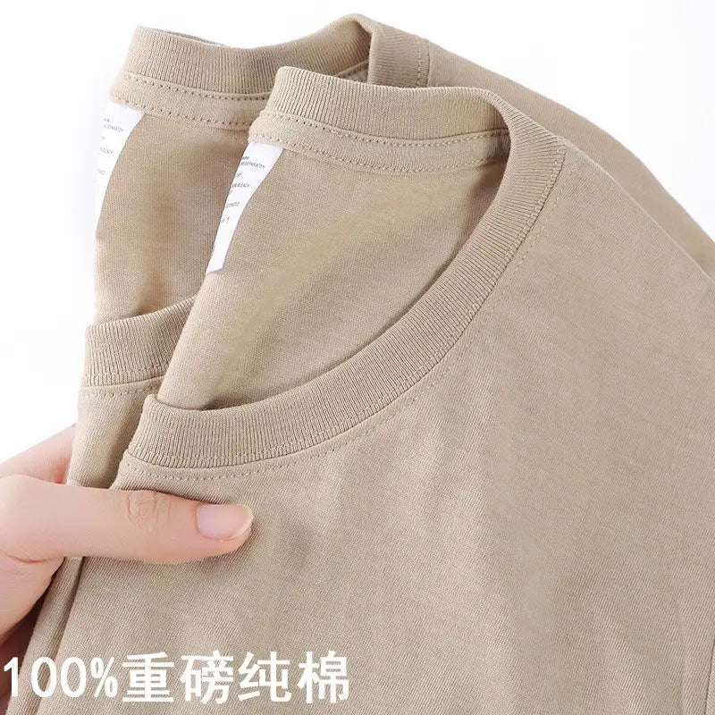 100% Cotton T-shirt Men Women Solid Color O Neck Short-sleeved Tops Summer Loose Half-sleeve T Shirt Unisex M-4XL