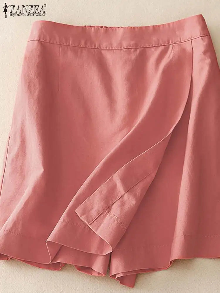Women's Summer Sports Shorts Fashion Culottes Solid Casual Culotte Pants Elastic High Waist Shorts Streetwear
