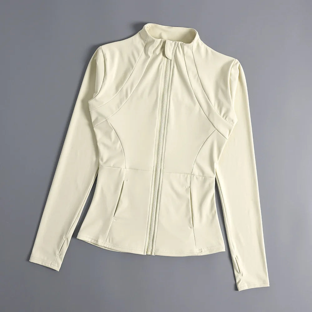 Sports Jacket Women's Shirt Yoga Slim Long Sleeve Fast Running Thin Pilates Fitness Suit Top Clothing