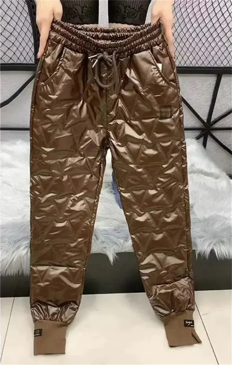 Oversized Down Cotton Pencil Pants  Casual High Waist