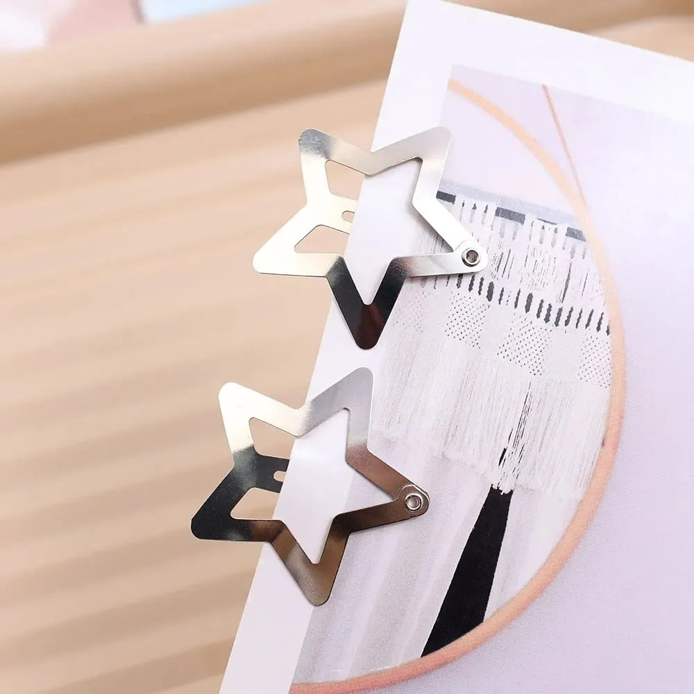 10/25/50/100/200pcs Silver Star Hair Clips Metal Snap Clip Hairpins Barrettes Hair Grip Jewel Hair Accessories