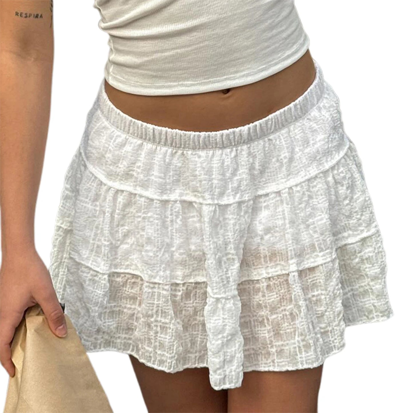 Casual Floral Print High Waist A-Line Skirt with Built-in Shorts for Summer Beach Vacation Outfits