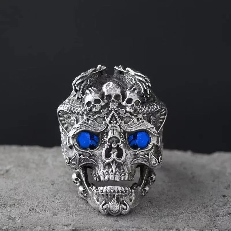 rock gothic jewelry ring male personality domineering men's ring vintage distressed skull trendy ring