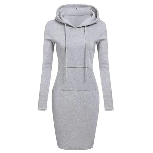 Ladies Dress Autumn Women's Hooded Dresses Hoodies Women's Sweatshirts Women's Hoodies Dress Tops