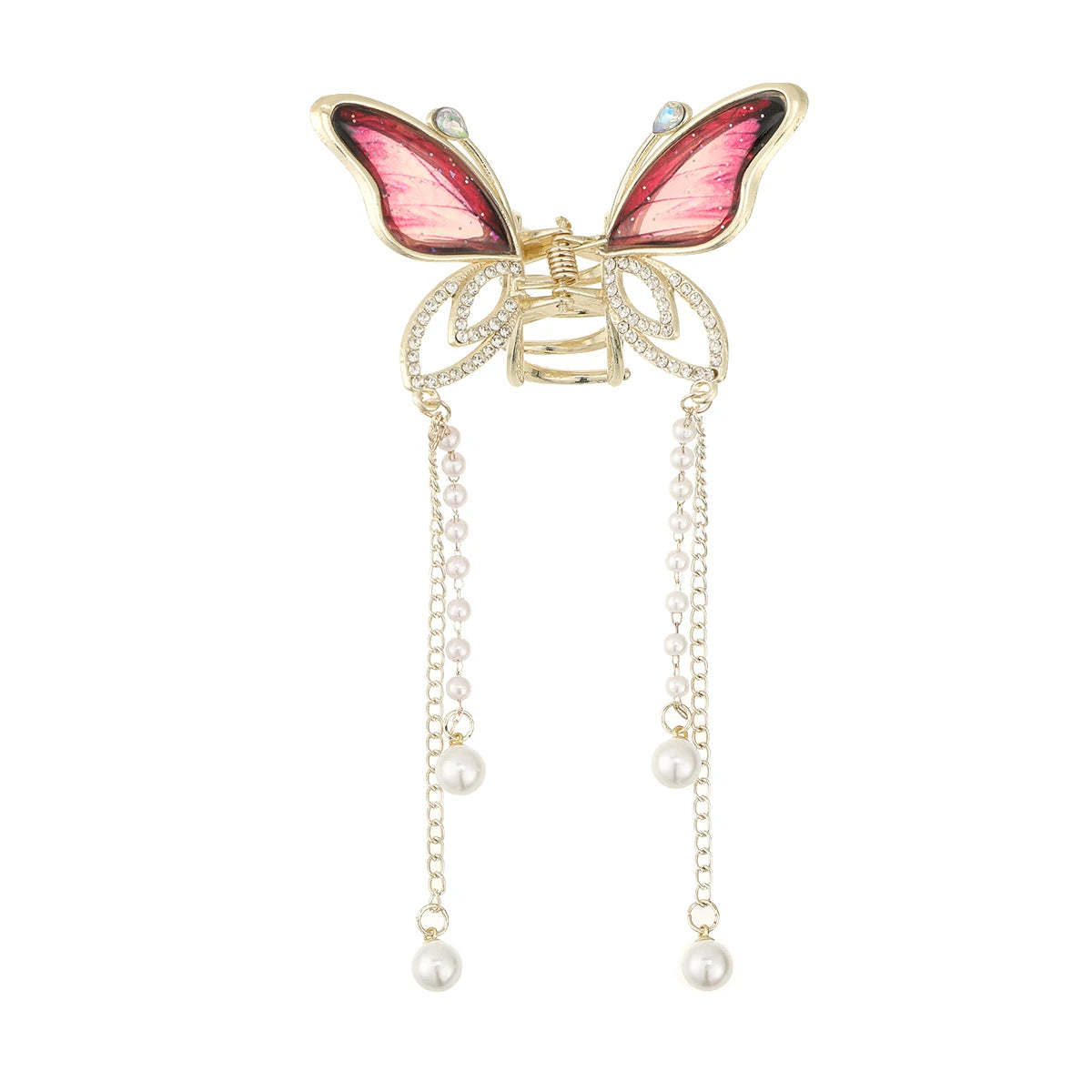 Hairpin Hair Accessories Women Simple Hair Claw Clip Butterfly Pearl Tassel Hair Clip