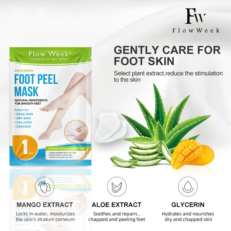Foot Peel Mask, Exfoliating Peel Off Calluses Dead Skin Callus Remover Dry Cracked Feet, Baby Soft Smooth