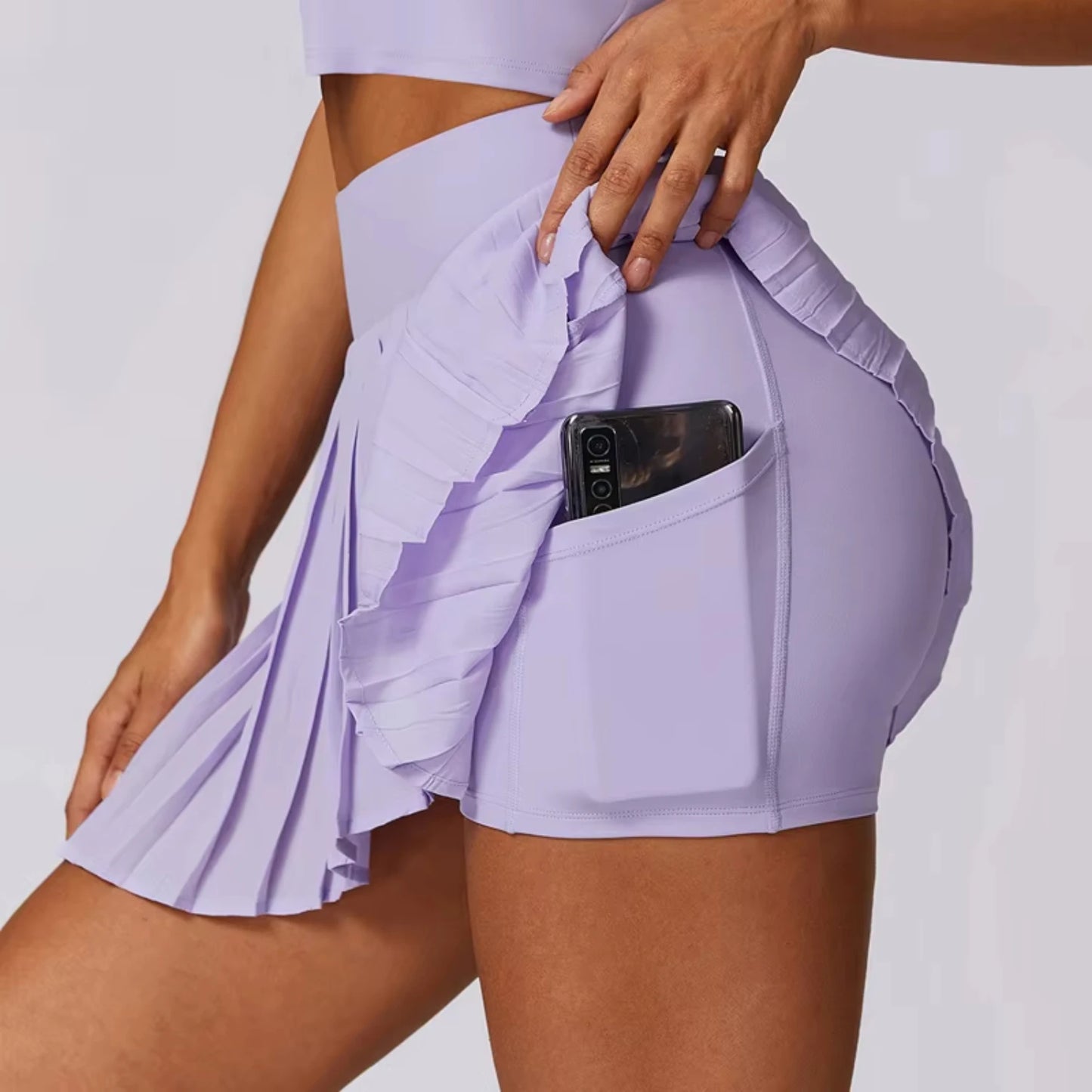 High Waisted Pleated Tennis Skirts with Pockets, Tummy Control, Casual Liner Skorts