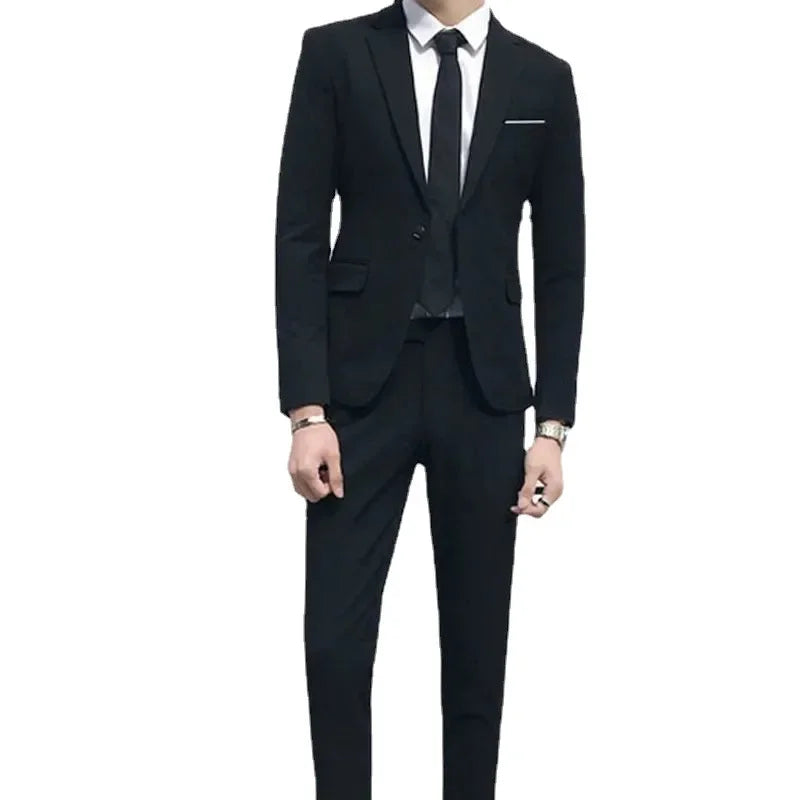 Men's Casual Suit Three-Piece Set Slimming Western-Style Clothes Professional Business Attire For Youth Student