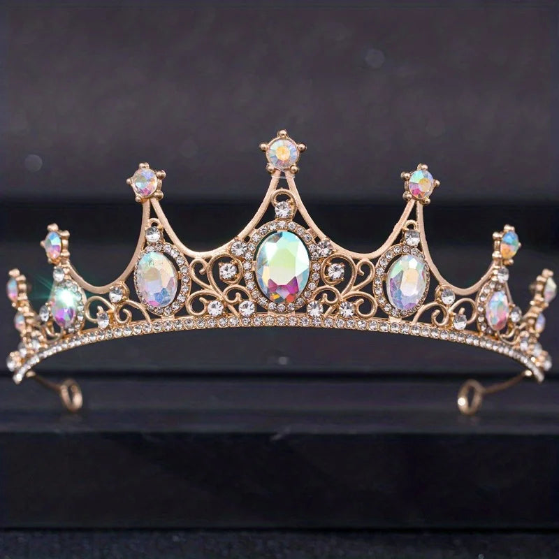 Baroque Crystal Tiaras And Crowns Rhinestone Prom  Crown Tiara For Women Bride Bridal Wedding Hair Accessories Jewelry