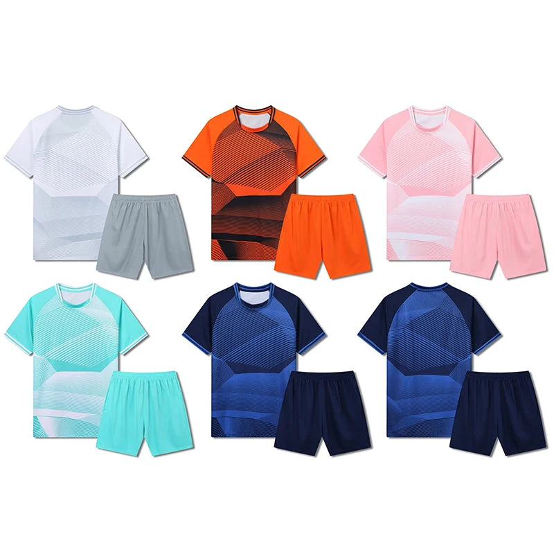 2 Pcs Soccer Suit of Summer Quick Dry Family Matching Set High End shirt And Shorts Set Football Outdoor Sports Clothes