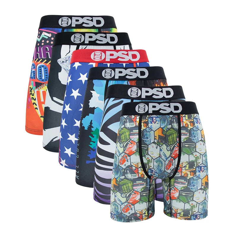6Pcs Fashion Print Men Underwear Boxer Male Men Underpants Boxershorts Sexy
