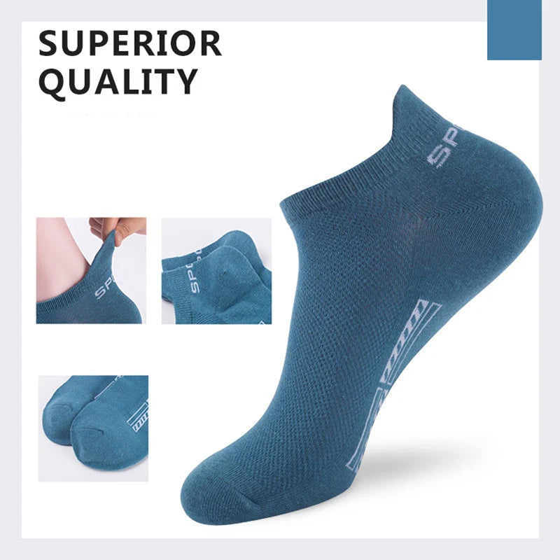 20pcs=10 Pairs Summer Autumn Men Cotton Socks Sport Breathable Ankle Socks Quality Mesh Casual Athletic Thin Cut Short