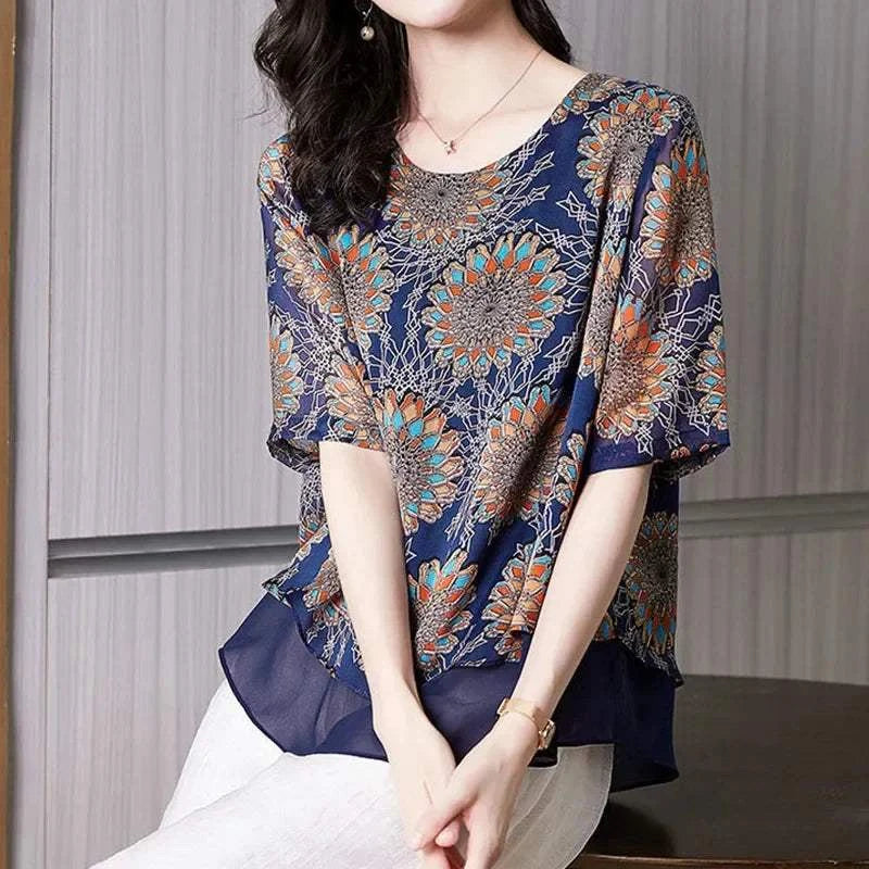 Elegant Paisley Printed Gauze