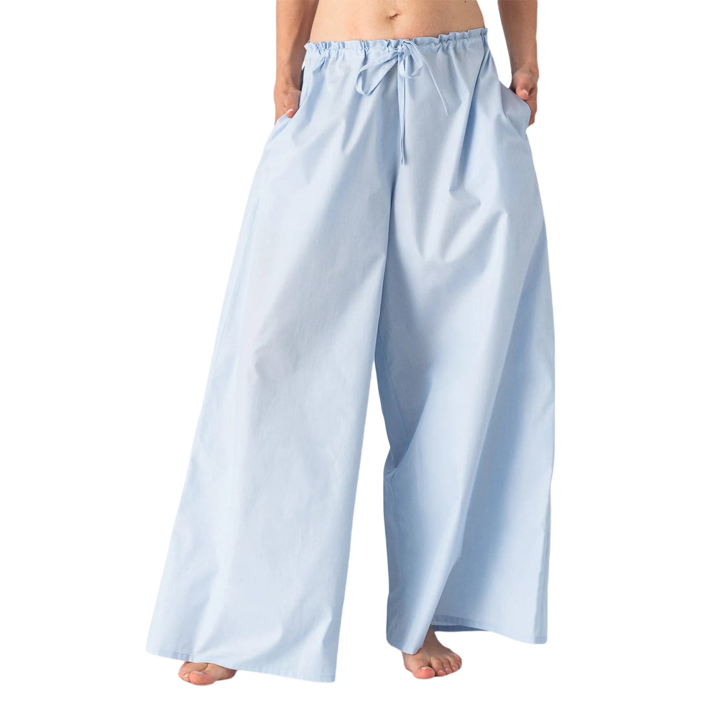 Women s Casual High Waist Wide Leg Palazzo Pants with Elastic Waistband and Pockets for Spring Summer Fashion