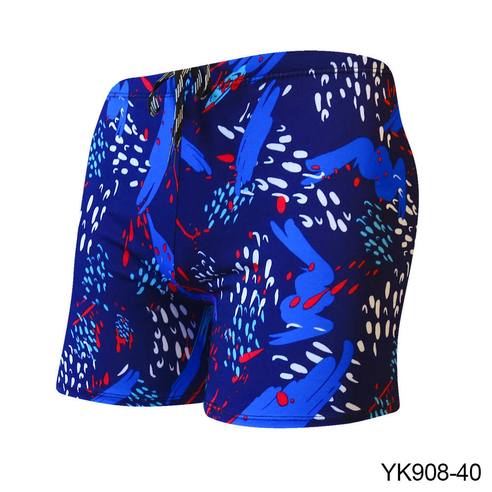 Adult Swimming Briefs Multicolor Printing Breathable Mens Swimming Trunks Avoid Embarrassed Beach Soak in A Hot Spring Drift