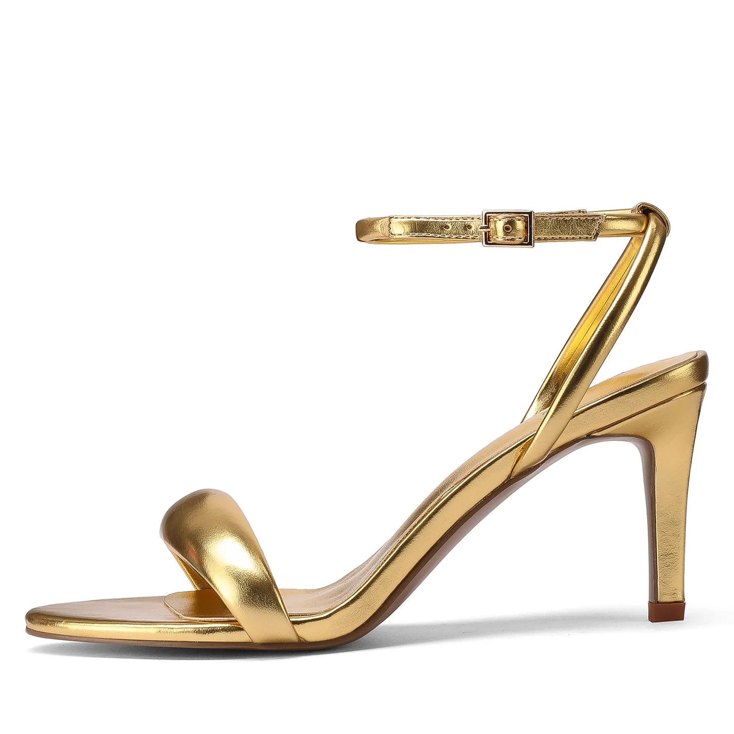 Gold or Silver Heels for Women Open Toe Strappy High Heels Sandals Fashionable Elegant Sexy Shoe