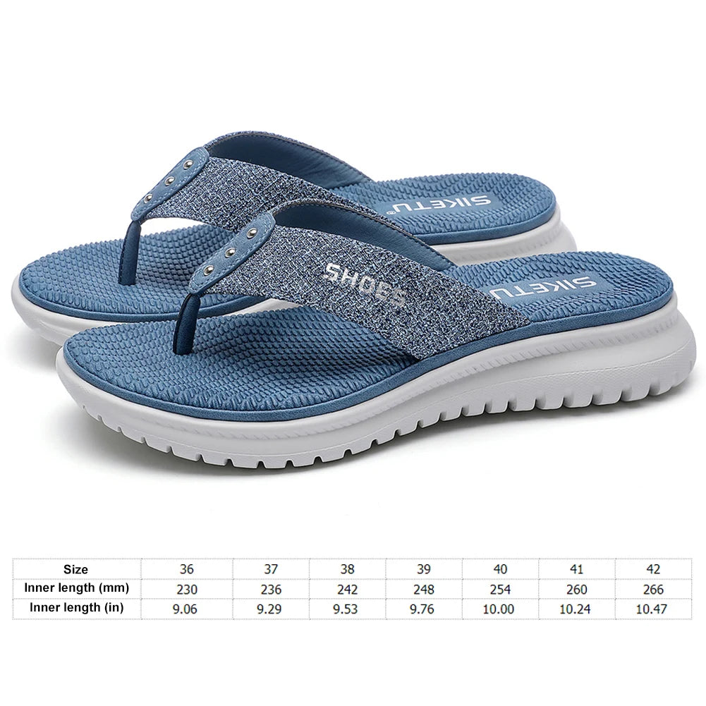 Wedge Sandals Comfortable Thong Slippers Casual Summer Beach Sandals
