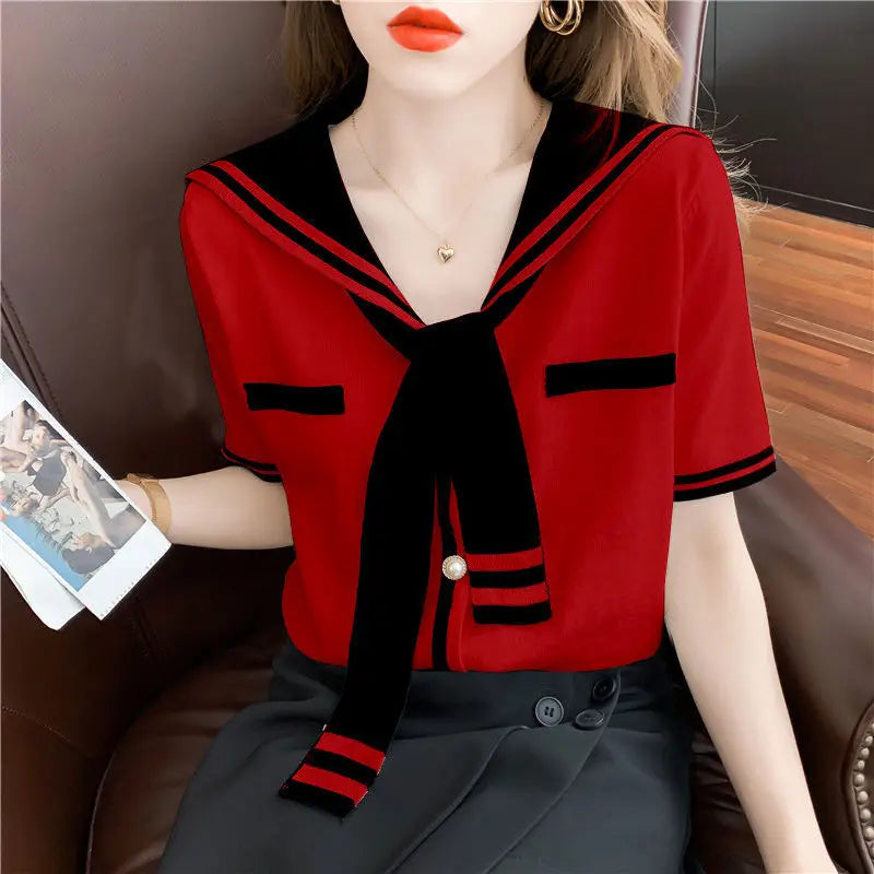 V-Neck Spliced Lace Up