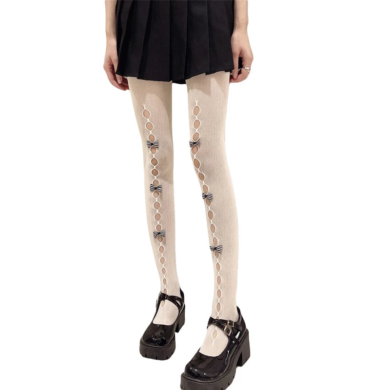 Sexy Lace Stockings with Bow Detailing for Women s Night Out Clubwear Date