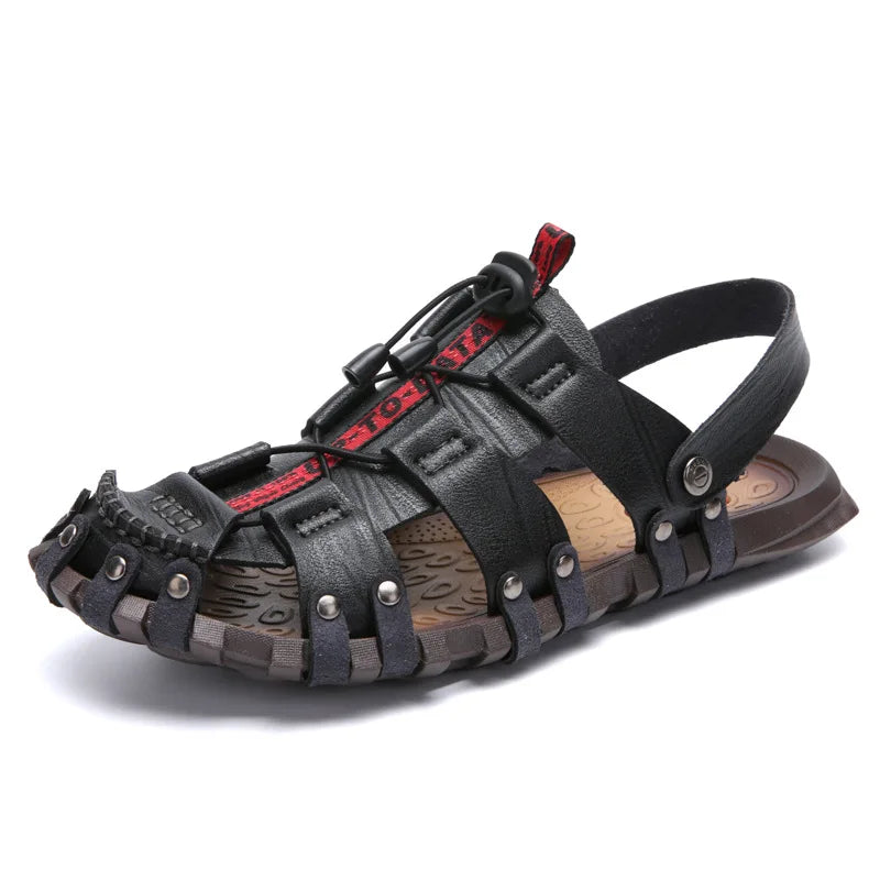 Slippers  Retro Large Sandals Soft Sole Outdoor Beach Shoes Breathable Outwear