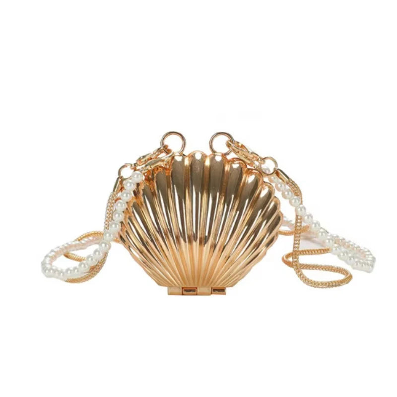 Summer Lipstick Bags for Women Fashion Pearl Mini Purse Crossbody Bag High Quality Gold Shell Bag Designer Shoulder Bag