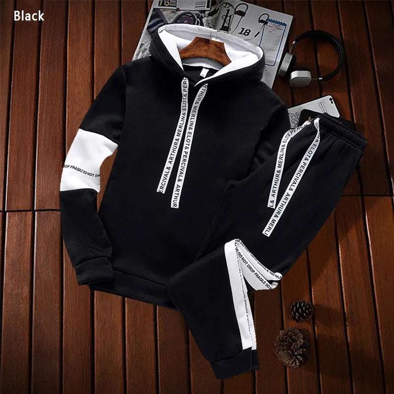 Men's Tracksuit Casual Luxury Hooded Sweatshirt High Quality Classic Black White Simplicity Suit Or Top Or Pants Jogging Clothing