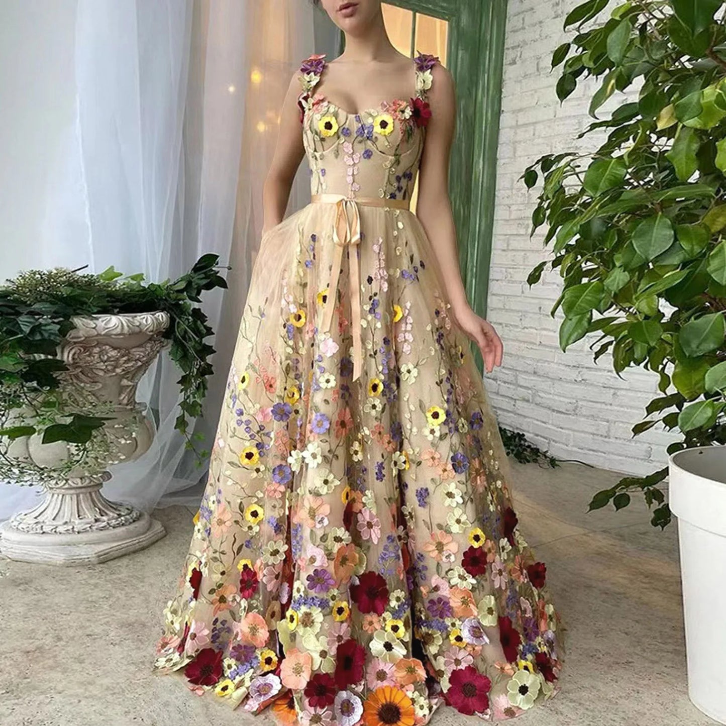 Oscar De La Renta Women Dress Vintage Backless Sexy Elegant Party Dress Mini Chiffon Floral Embroidery Mesh Lace Cocktail Dress