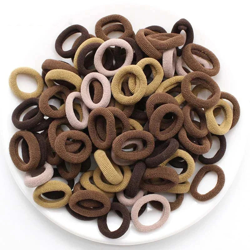 200PCS Women Colorful Nylon Elastic Hair Bands Ponytail Hold Small Hair Tie Rubber Bands Scrunchie Hair Accessories