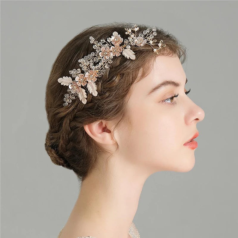 Luxury Pearls Flower Hair Comb Hair Pins Clips Set Cute Hair Fork Headpieces for Women Jewelry Gift Hair Accessory