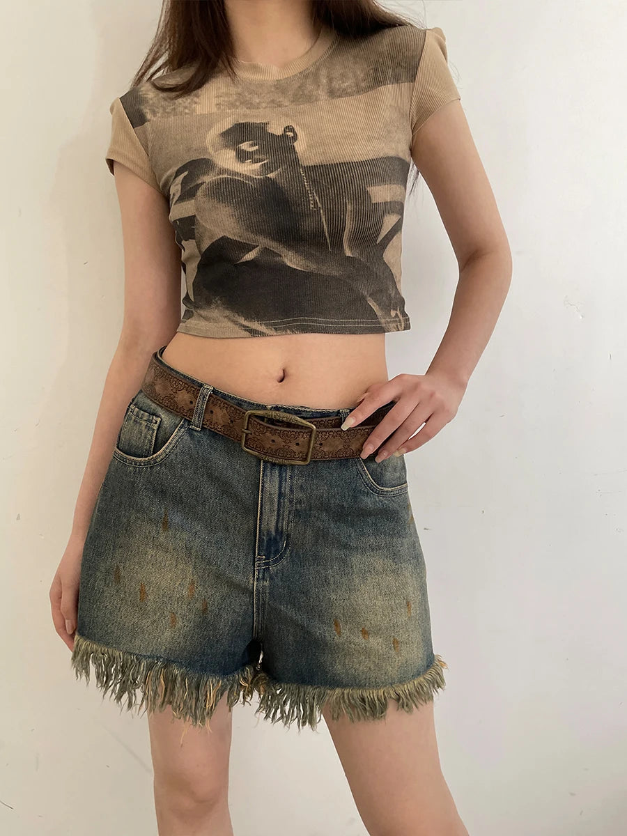 Retro  Belt WOMEN'S New National Wind Belt with Jeans Belt Senior Sense of Brown
